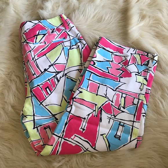 Talbots Pants - Talbots art deco printed Chino Capri Pants